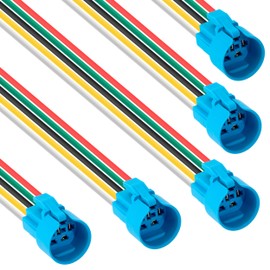 GUNGY Pressure Switch Connection Cable 19 mm Button Switch Waterproof Socket 12V-24V 3A Button Wire Push Button Switch 5 Pin Socket Pack of 5