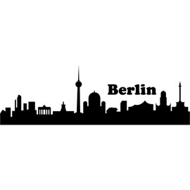 Wall Tattoo Wall Sticker Berlin Skyline Black 30 x 9.4 CM
