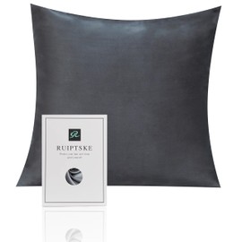 Oeko-TEX® Certified Silk Pillowcase for 100% Silk Pillow 22 Momme Certified Hair and Skin Benefits Anti Aging, Anti Dust Mite (Dark Grey, 65 x 65 cm)