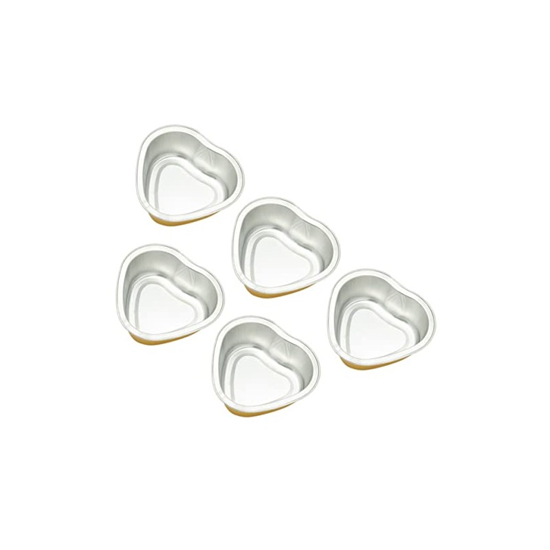 Cuenco para Cera Derretida Corazón Dorado Metal, 5 Piezas Depilación