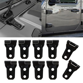 ETL INDUSTRIES Door Hinge Cover & Engine Hood Hinge Cover Trim Exterior Accessories for 2018-2023 Jeep Wrangler JL JLU Sport Sahara Freedom Rubicon Unlimited Gladiator JT 2 Door 4 Door, 10Pcs