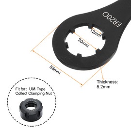 uxcell O-Type Collet Chuck Wrench Spanner for ER20 Lathe Clamping Nut with Red Non-slip Handle