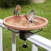 Hanizi Bird Bath Deck Mounted Bowl 12 Inches, Balcony Railing
