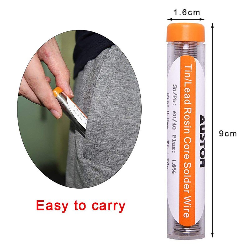 AUSTOR 6 Pack 60-40 Rosin Core Solder, Solder Wire Tin