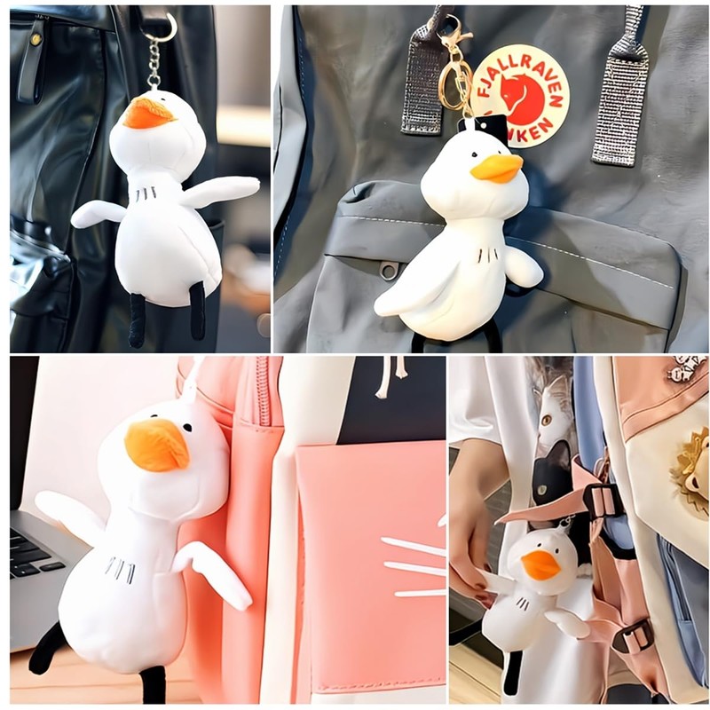 Heureux La Joie Duck Key Holder, Fluffy, Plush, Cute, Classic,