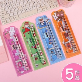 Children's Day 5-Piece Pencil Gift Set for Elementary Students (Grades 1-2) - Small Class Encouragement Gift Stationery Strawberry Rabbit 20ea