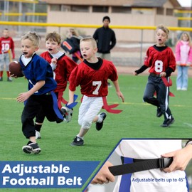 Hilhook Flag Football Belts, 12 Players Blue Flag Football Sets for Youth, Kids and Adults Competition Training and Sport Team Building