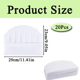 SKJAXF 20 Pcs Chefs Hat, Chef Hat, Chef Hats, Chefs Hats for Adults, Chef Hats for Men, Suitable for Home Kitchens, Food Occasions, Courses and Parties, Restaurants, Cooking. White