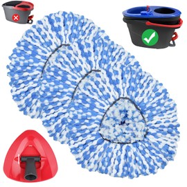 3 Pack Mop Replacement Heads+1PCS Triangle Base Compatible with Vileda 2 Tank System Mop Head Replacement, Easy Cleaning Refills for Efficient Floor Cleaning