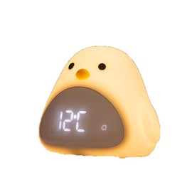 Alarm Clock Digital Table Clock LED Bedside Chick Alarm Light Night Light Nursing Light Night Light Clock Calendar Alarm Snooze Loud Thermometer Night Light Sound Sensor Bedroom Kids Room Living Room