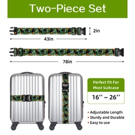 Stanoha Luggage Straps for Suitcases Travel Belt Luggage Band Heavy Duty Traveling Luggage Identifier Cute Women Girls Unique Accesory,