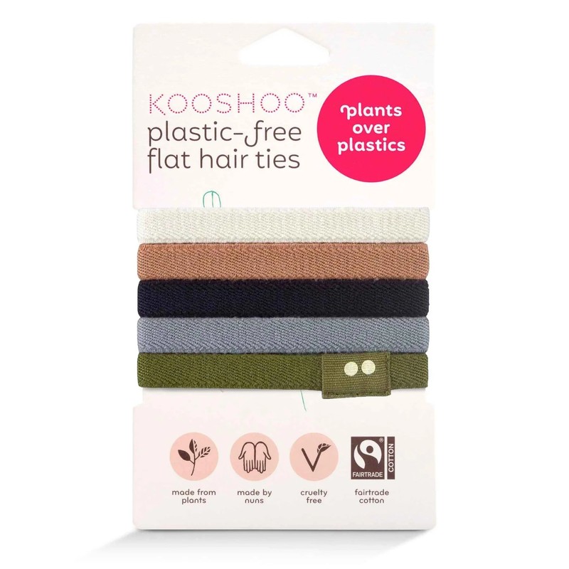 Kooshoo Cotton Organic Hair Ties, Black