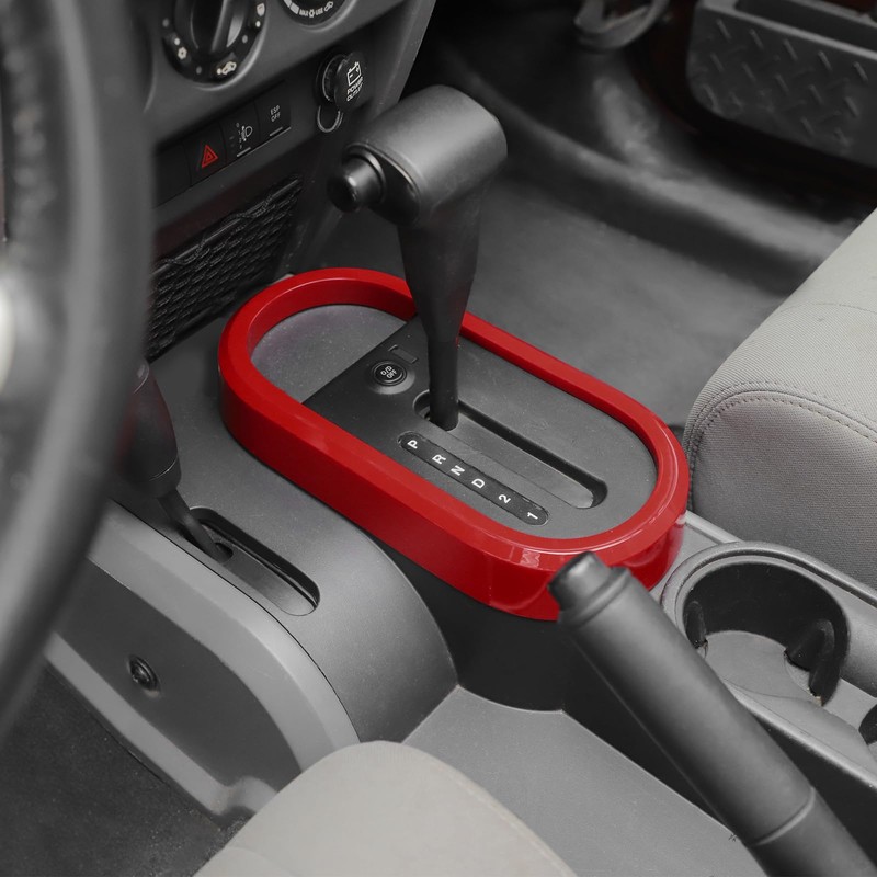 RT-TCZ para Jeep JK Gear Shift Panel recortar Cover Rojo