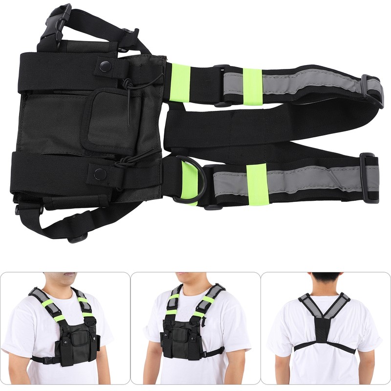 Multifunctional Nylon Waterproof Chest Bag Reflective Safety Tooling Vest for