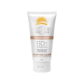 FOTOSUN UV 100 Adaptive Color FPS 50+ UVA/UVB, Protector solar facial con color, Hipoalergénico, resistente al agua, uso diario, se adapta al tono de piel.