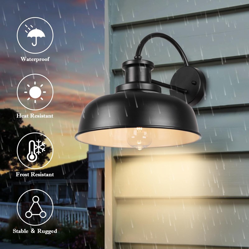 Rosient Solar Barn Light Outdoor, Farmhouse Dusk to Dawn Sensor
