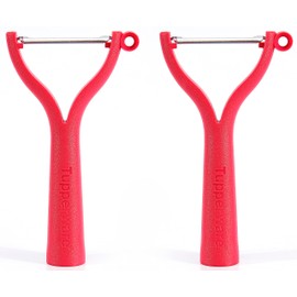 TUPPERWARE Schäler Universalschäler (2) Rot D119 Flachschliff Wellenschliff