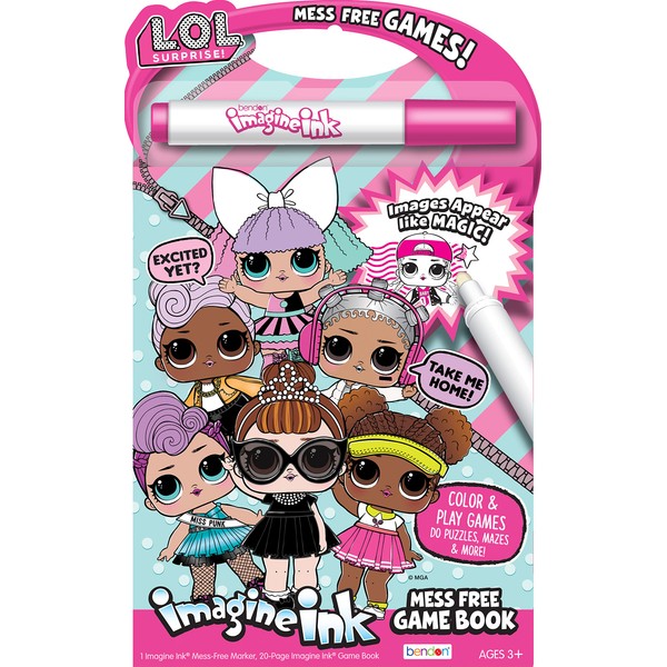 Bendon LOL Surprise 24-Page Imagine Ink Mess Free Game Book