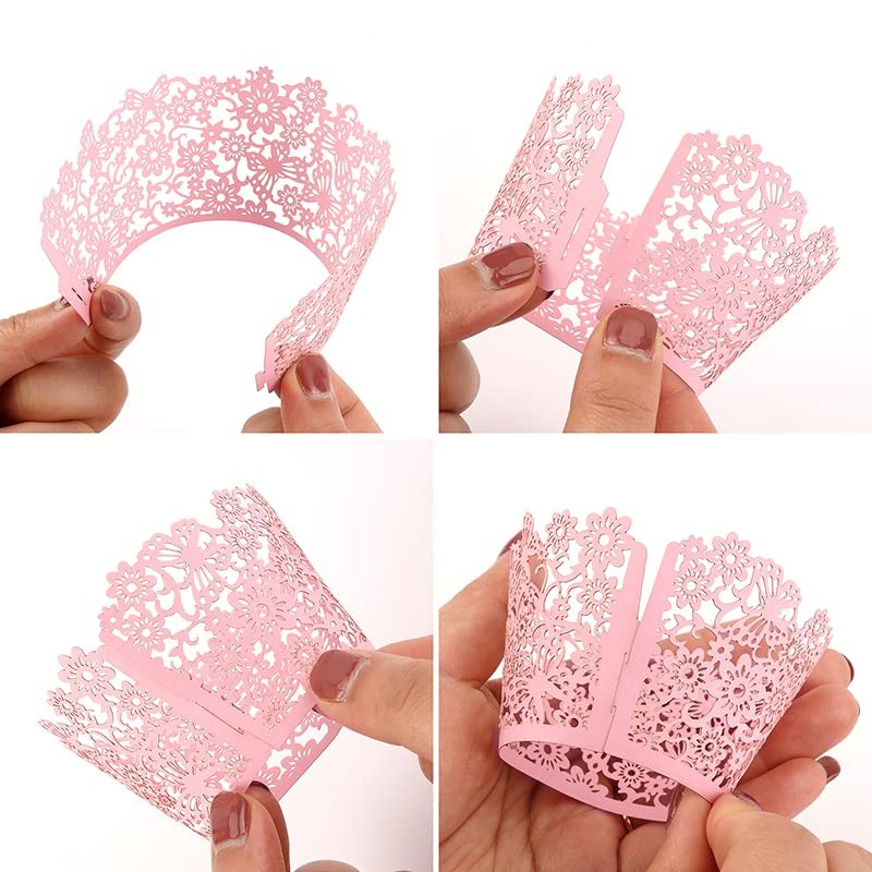 KOSTOO Cupcake Wrappers 50pcs/Pack Lace Cupcake Liners Laser Cut Cupcake