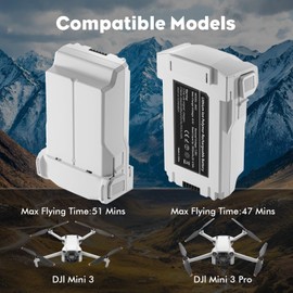 Rszfnjxry Mini 3 Series Intelligent Flight Battery Plus(2 Packs) with Bi-Directional Charging Hub for DJI Mini 3/ Mini 3 Pro,3850mAh 47 Mins Flight Time