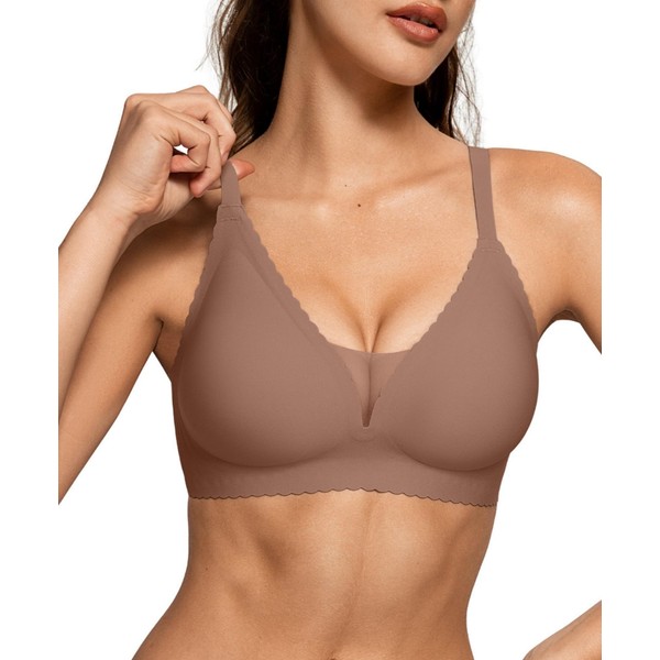 OEAK Women's Seamless Push Up Bra without Underwire, Buttery-Smooth, Padded,