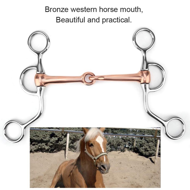 Horse Chew, Stainless Steel Training Bit, Copper Jointed Crescent Bit
