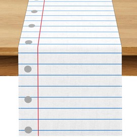 Composition Notebook Paper Table Runner Welcome Back to School Party Decoration First Day of School Classroom Dining Room Home Kitchen Table Decor (13" x 108")