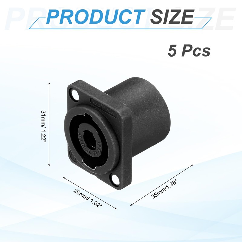 MECCANIXITY 2pcs 4 Pole Speaker Jack Twist Lock, NL4 Connector