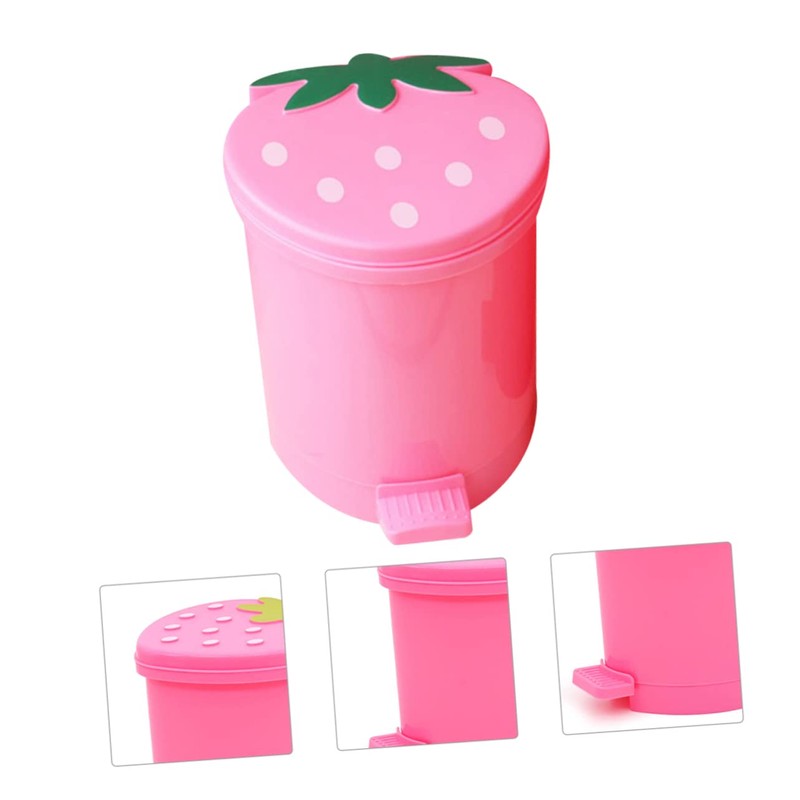 NUOBESTY Rubbish Bedroom Lid Decorative Shaped Pink Coffee Kitchen Adorable