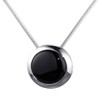Materia KA-431 Women's Pendant Onyx Black Round 925 Silver Pendant