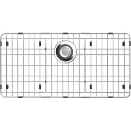 Sink Protector 28-7/8" X 14-3/8" for Kitchen Sink,Stainless Steel Sink Grate by Corner Radius 4/5",Metal Sink Rack with Rear Drain Hole for Single Bowl,Sink Grid for Bottom of Sink with filter,1 Pack