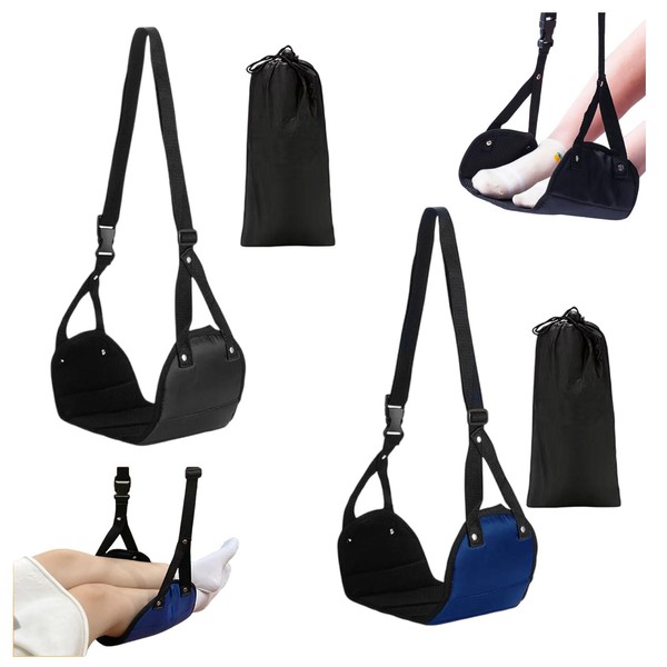 Airplane Footrest,2 Pack Travel Foot Rest,Portable Adjustable Plane Leg Rest，Airplane