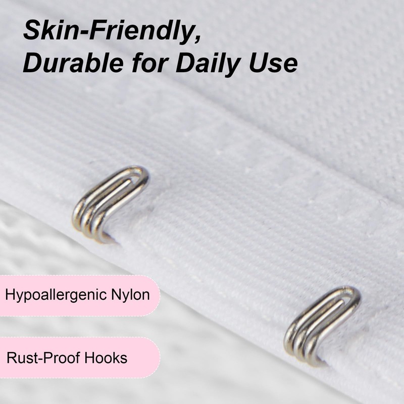 FEUNLEM 4 Hook Bra Extenders for women, Adjustable 4 hook
