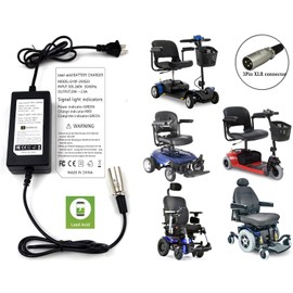 29V2A Mobility Scooter and Electric Wheelchair Charger,3 Prong, 3Pin,Male XLR Connector,Suitable for Most Brands of 24V Lead-Acid Batteries Mobility Scooter Electric Wheelchair, Universal Parts.