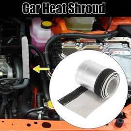 X AUTOHAUX Car Heat Shield 3/4 Inch Inner Diameter 3.2 ft Aluminised Protective Cover Replacement