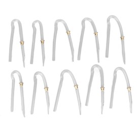 10pcs Preformed Earmold Hearing Aid Tubes Professional BTE Hearing Aid Tubing with Metal Tube Lock (3.6 X 2mm)