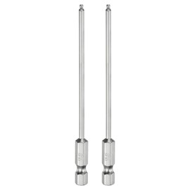 sourcing map 2pcs Ball End Hex Screwdriver Bit Set 2mm (H2.0) Size 1/4" Hex Shank 100mm (4") Long Magnetic Ball Head Bits S2 Steel Metric Screw Driver Bit