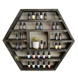 Simplemente Diseño Repisa Esmaltero Hexagonal Para Esmaltes, Aceites Y Más