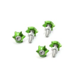 A ABSOPRO Cars Vehicles License Plate Bolts Screws Decor Green Silver Tone 5 Pcs Item Replacement