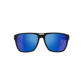 Native Men's Mammoth Square Sunglasses, Matte Black/Polarized Blue Reflex, 57 mm