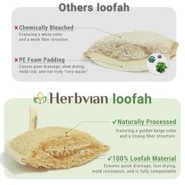 almohadillas exfoliantes de lufa natural vietnamita, esponja de ducha de lufa 100% vegetal, esponja de baño de lufa para mujeres y hombres, 2 unidades