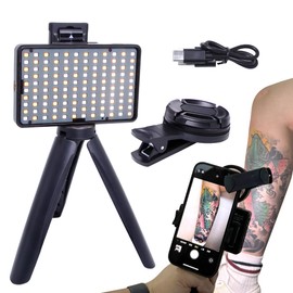 Tumalab Tattoo Equipment Supplies LED Tattoo Photography Video Light Portable Mobile Phone Photo Remove Reflective Camera Lights with 120 Pcs Led Light and CPL Filter Lens for Tattoo Artist