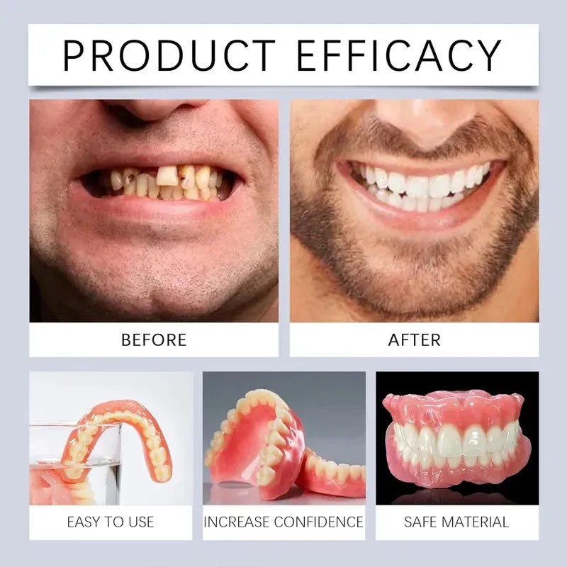 Set Pares Dientes Postizos Silicona Carillas