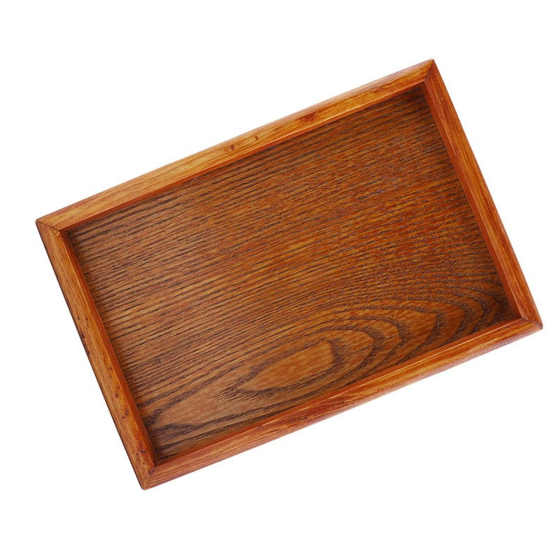 Rectangular Wooden Tea Container Serving Table Plate Snack Food Storage