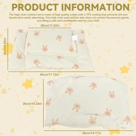 WANDGU High Chair Seat Cushion Set: Seat Reducer for High Chair with Laminated Coating, Easy Attachment, Non-Slip Seat Cushion Set for Stokke Tripp Trapp Children's High Chair