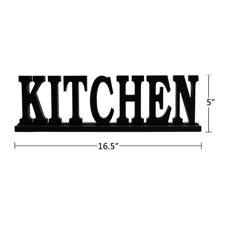 Kitchen Sign for Home Decor, Wooden Kitchen Block Letters Rustic