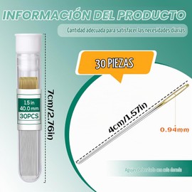 Fteven Kit de Agujas de Punto de Cruz y Bordado de Acero Inoxidable con 30 Piezas y Caja