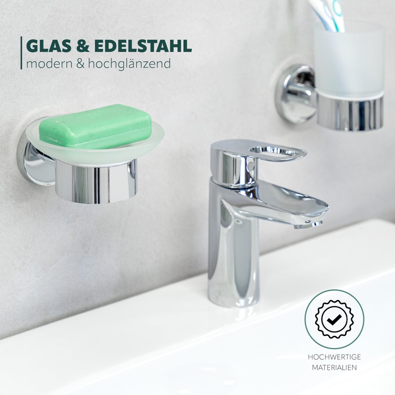 bremermann® LUCENTE Bathroom Range - Soap Dish, glass & chrome-plated