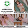 Bunnyjik GOTS Organic Next2me Fitted Sheets (Pink+Pink) for Cot Bed