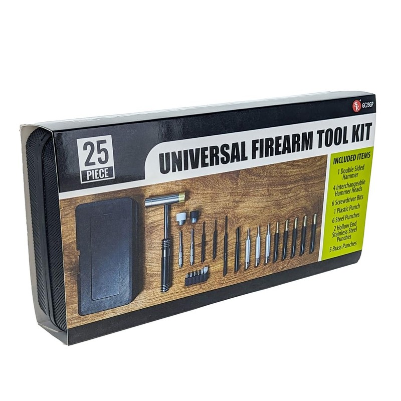 SE 24-Piece Tool Kit with Dual Head Hammer, Interchangeable Bits,